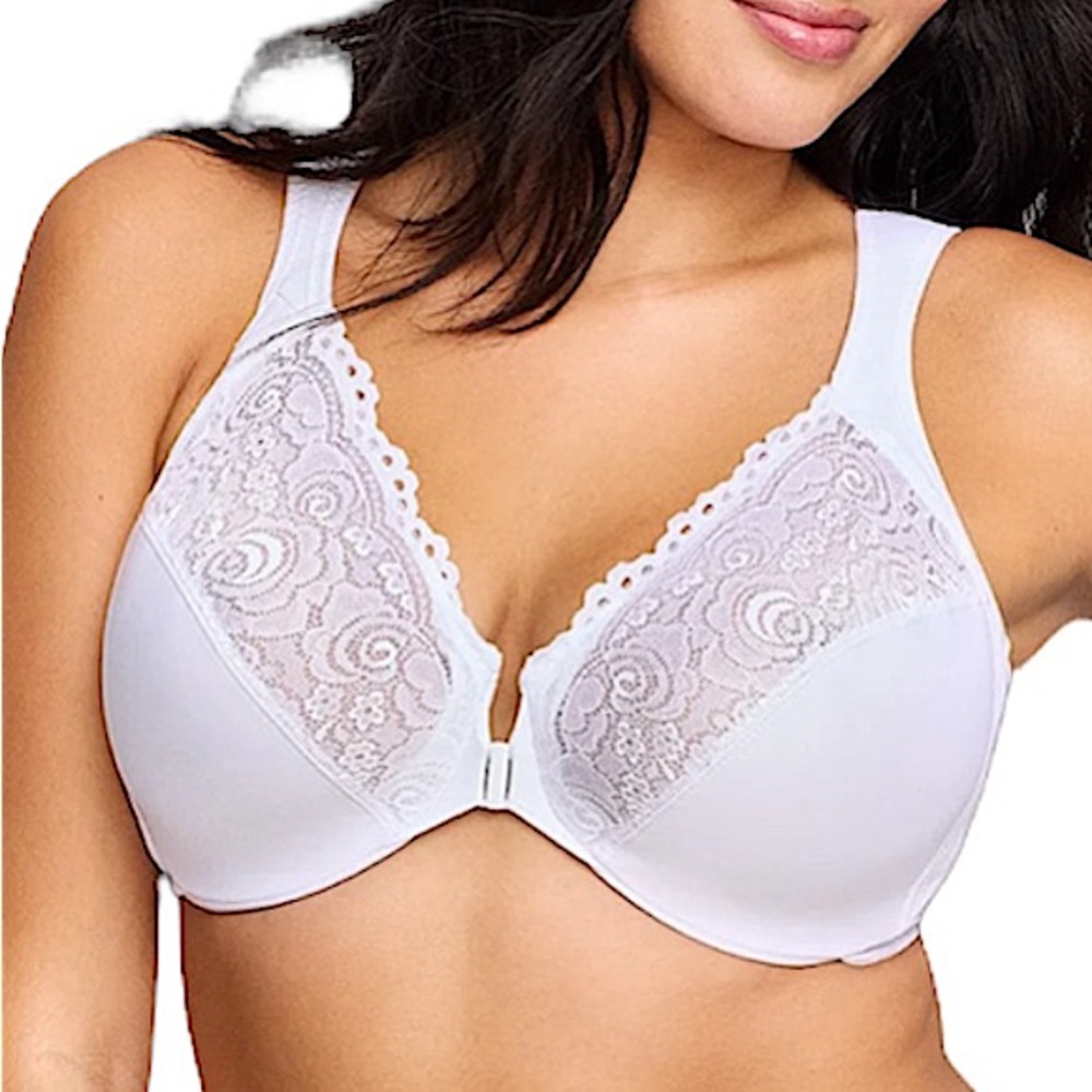 - Glamorise 42B WonderWire White Front Close Bra! NEW!